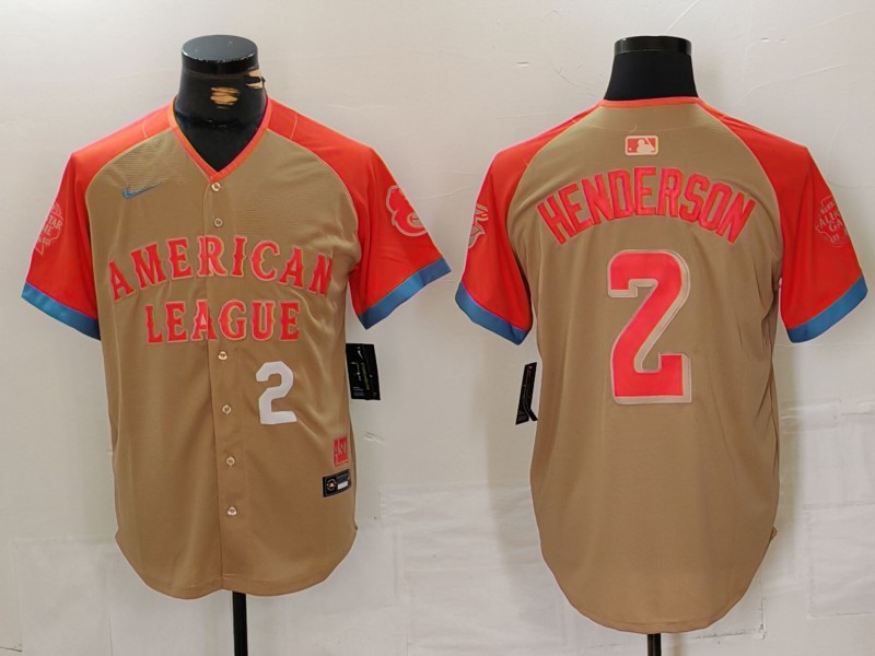 Men Baltimore Orioles #2 Henderson Orange All star 2024 Nike MLB Jersey style 3->baltimore orioles->MLB Jersey